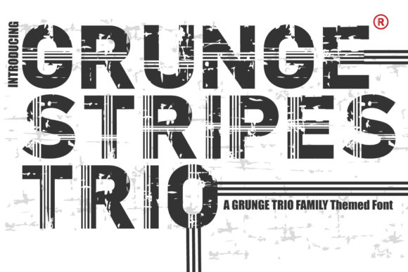 Grunge Stripes Trio: A Bold Display Typeface for Digital Impact