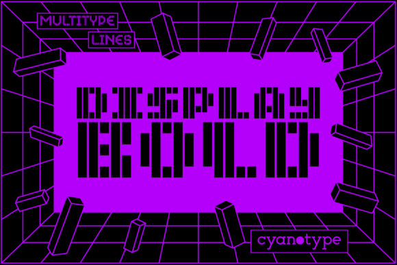 MultiType Lines Display Bold Font for Digital Design