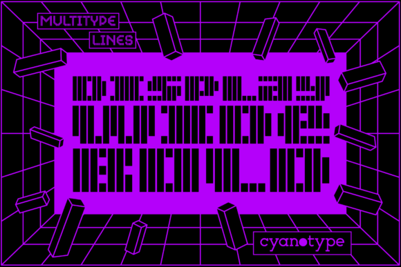 MultiType Lines Display Wide Bold: A Pixel-Perfect Decorative Font for Makers